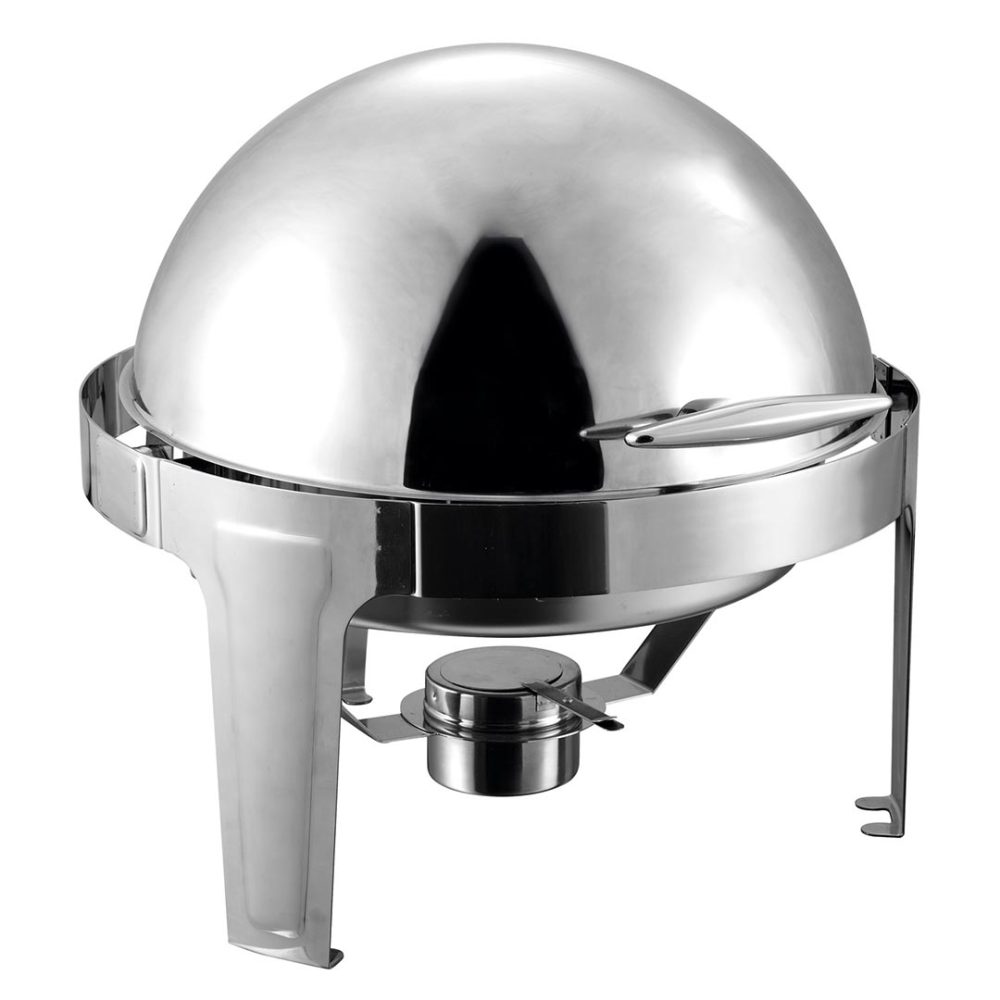 1-SOGA 6L Stainless Steel Chafing Food Warmer Catering Dish Round Roll Top