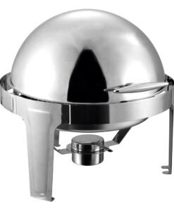 1-SOGA 6L Stainless Steel Chafing Food Warmer Catering Dish Round Roll Top