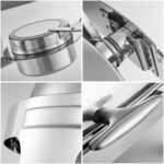 5-SOGA 2X 6L Stainless Steel Chafing Food Warmer Catering Dish Round Roll Top