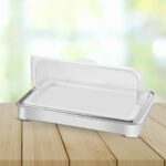 6-SOGA 59x38.5cm Silver Color Ceramic Serving Bowl Chafing Dish for Kitchen Essential