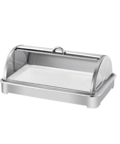 1-SOGA 59x38.5cm Silver Color Ceramic Serving Bowl Chafing Dish for Kitchen Essential