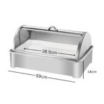 2-SOGA 59x38.5cm Silver Color Ceramic Serving Bowl Chafing Dish for Kitchen Essential