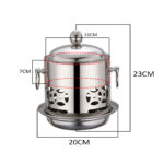 2-SOGA 4X Stainless Steel Mini Asian Buffet Hot Pot Single Person Shabu Alcohol Stove Burner with Lid