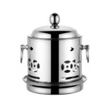 3-SOGA 4X Stainless Steel Mini Asian Buffet Hot Pot Single Person Shabu Alcohol Stove Burner with Lid