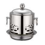 4-SOGA 4X Stainless Steel Mini Asian Buffet Hot Pot Single Person Shabu Alcohol Stove Burner with Lid