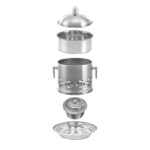 5-SOGA 4X Stainless Steel Mini Asian Buffet Hot Pot Single Person Shabu Alcohol Stove Burner with Lid