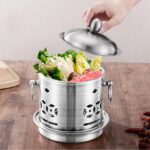 8-SOGA 4X Stainless Steel Mini Asian Buffet Hot Pot Single Person Shabu Alcohol Stove Burner with Lid