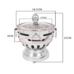 2-SOGA 2X Stainless Steel Mini Asian Buffet Hot Pot Single Person Shabu Alcohol Stove Burner with Glass Lid