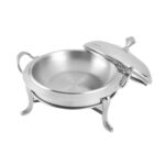 3-SOGA Stainless Steel Round Buffet Chafing Dish Cater Food Warmer Chafer with Glass Top Lid