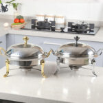 6-SOGA Stainless Steel Round Buffet Chafing Dish Cater Food Warmer Chafer with Glass Top Lid