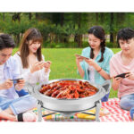 6-SOGA 2X Stainless Steel Round Buffet Chafing Dish Cater Food Warmer Chafer with Glass Top Lid