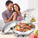 7-SOGA 2X Stainless Steel Round Buffet Chafing Dish Cater Food Warmer Chafer with Glass Top Lid