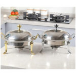 8-SOGA 2X Stainless Steel Round Buffet Chafing Dish Cater Food Warmer Chafer with Glass Top Lid