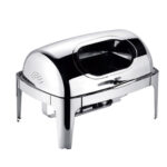 3-SOGA 2X 6.5L Stainless Steel Double Soup Tureen Bowl Station Roll Top Buffet Chafing Dish Catering Chafer Food Warmer Server