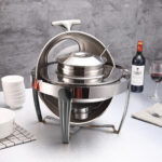 7-SOGA 4X 6.5L Stainless Steel Round Soup Tureen Bowl Station Roll Top Buffet Chafing Dish Catering Chafer Food Warmer Server
