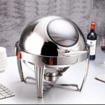 8-SOGA 4X 6.5L Stainless Steel Round Soup Tureen Bowl Station Roll Top Buffet Chafing Dish Catering Chafer Food Warmer Server