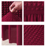 4-SOGA 2X Burgundy Chair Cover Seat Protector with Ruffle Skirt Stretch Slipcover Wedding Party Home Decor