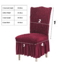 6-SOGA 2X Burgundy Chair Cover Seat Protector with Ruffle Skirt Stretch Slipcover Wedding Party Home Decor