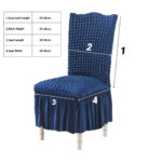 6-SOGA Blue Chair Cover Seat Protector with Ruffle Skirt Stretch Slipcover Wedding Party Home Decor