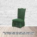 2-SOGA Dark Green Chair Cover Seat Protector with Ruffle Skirt Stretch Slipcover Wedding Party Home Decor