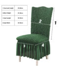 6-SOGA Dark Green Chair Cover Seat Protector with Ruffle Skirt Stretch Slipcover Wedding Party Home Decor