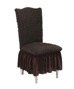 1-SOGA Coffee Chair Cover Seat Protector with Ruffle Skirt Stretch Slipcover Wedding Party Home Decor