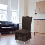 3-SOG 2X Coffee Chair Cover Seat Protector with Ruffle Skirt Stretch Slipcover Wedding Party Home Decor