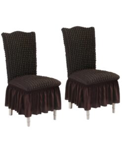 1-SOG 2X Coffee Chair Cover Seat Protector with Ruffle Skirt Stretch Slipcover Wedding Party Home Decor