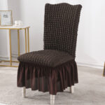 4-SOG 2X Coffee Chair Cover Seat Protector with Ruffle Skirt Stretch Slipcover Wedding Party Home Decor