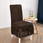 5-SOG 2X Coffee Chair Cover Seat Protector with Ruffle Skirt Stretch Slipcover Wedding Party Home Decor