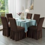 7-SOG 2X Coffee Chair Cover Seat Protector with Ruffle Skirt Stretch Slipcover Wedding Party Home Decor