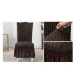 8-SOG 2X Coffee Chair Cover Seat Protector with Ruffle Skirt Stretch Slipcover Wedding Party Home Decor