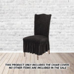 2-SOGA Black Chair Cover Seat Protector with Ruffle Skirt Stretch Slipcover Wedding Party Home Decor