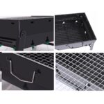 5-SOGA 2X 43cm Portable Folding Thick Box-type Charcoal Grill for Outdoor BBQ Camping