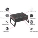 6-SOGA 2X 43cm Portable Folding Thick Box-type Charcoal Grill for Outdoor BBQ Camping