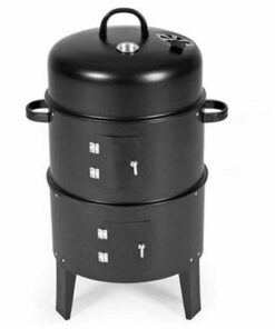 1-SOGA 3 In 1 Barbecue Smoker Outdoor Charcoal BBQ Grill Camping Picnic Fishing