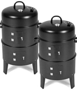 1-SOGA 2X 3 In 1 Barbecue Smoker Outdoor Charcoal BBQ Grill Camping Picnic Fishing