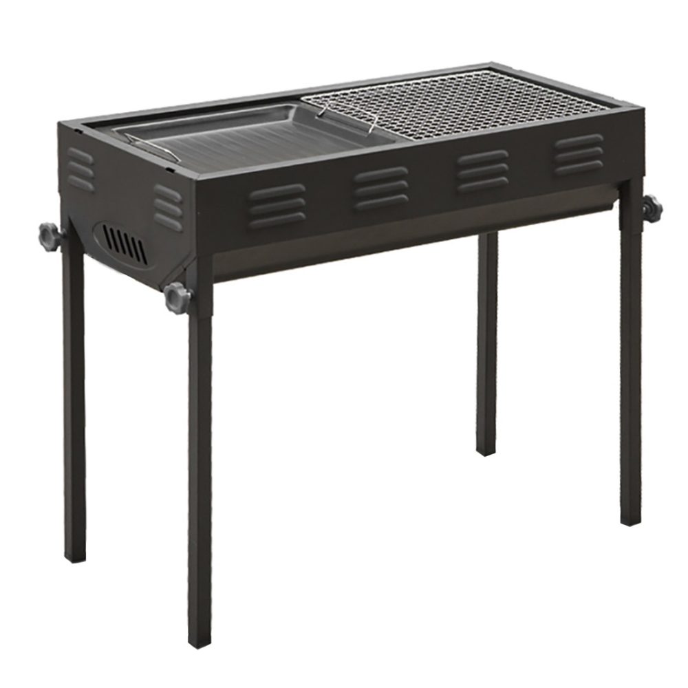 1-SOGA 66cm Portable Folding Thick Box-Type Charcoal Grill for Outdoor BBQ Camping