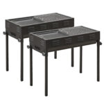 1-SOGA 2X 66cm Portable Folding Thick Box-Type Charcoal Grill for Outdoor BBQ Camping