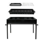 3-SOGA 2X 66cm Portable Folding Thick Box-Type Charcoal Grill for Outdoor BBQ Camping