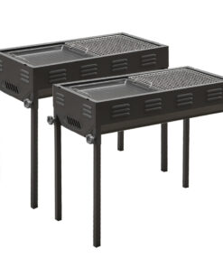 1-SOGA 2X 66cm Portable Folding Thick Box-Type Charcoal Grill for Outdoor BBQ Camping