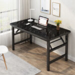 3-SOGA 120x60cm Black Foldable Computer Study Table Easy Assembly Desk No Chair