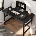 5-SOGA 2X 120x60x75cm Black Foldable Computer Study Table Easy Assembly Desk No Chair