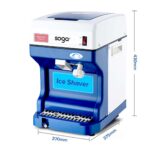 2-SOGA 2X Ice Shaver Commercial Electric Stainless Steel Ice Crusher Slicer Machine 120KG/h