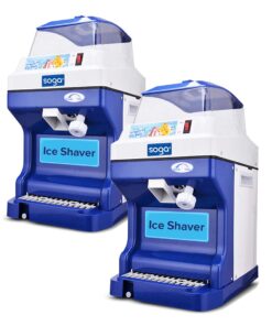 1-SOGA 2X Ice Shaver Commercial Electric Stainless Steel Ice Crusher Slicer Machine 180KG/h 88