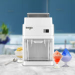 5-SOGA 300 Watts Electric Ice Shaver Crusher Slicer Snow Cone Maker Commercial Tabletop Machine 120kgs/h White