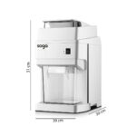 8-SOGA 300 Watts Electric Ice Shaver Crusher Slicer Snow Cone Maker Commercial Tabletop Machine 120kgs/h White