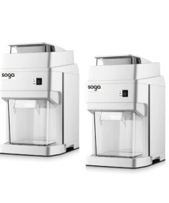 1-SOGA 2X 300 Watts Electric Ice Shaver Crusher Slicer Snow Cone Maker Commercial Tabletop Machine 120kgs/h White