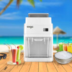 6-SOGA 2X 300 Watts Electric Ice Shaver Crusher Slicer Snow Cone Maker Commercial Tabletop Machine 120kgs/h White