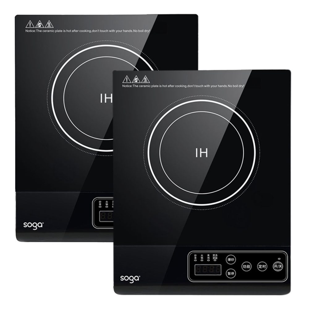 1-SOGA 2X 35.5cm Cooktop Electric Smart Induction Cook Top Portable Kitchen Cooker Cookware